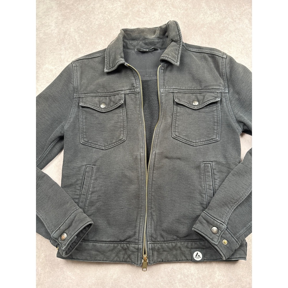 American Giant Men S Cotton Fleece Trucker Jacket Black Made in USA Classic Soft